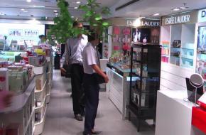 Video One: Art Activists Plant Trees in Luxury Cosmetics Store linked to Israeli Land Grabs